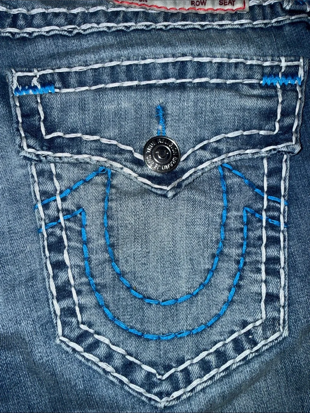 True Religion Men's Faded Blue Relaxed Jeans